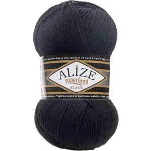 Superlana Klasik 60 Siyah El Örgü Ipi 100 Gr.
