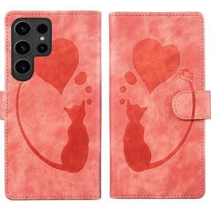 YKD Store Samsung Galaxy S24 Ultra 5g Için Kalem Kalp Kedi Pu Kılıf (Yurt Dışından)