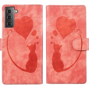 YKD Store Samsung Galaxy S22 5g Için Kalem Kalp Kedi Pu Kılıf (Yurt Dışından)