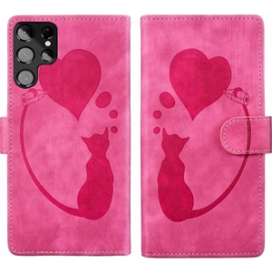 YKD Store Samsung Galaxy S22 Ultra 5g Için Kalem Kalp Kedi Pu Kılıf (Yurt Dışından)