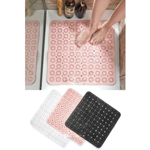 Main Shop Kare Masajlı Silikon Banyo & Duş Kaydırmazı Pembe Renk GP-150