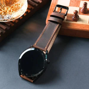 Xiaomi Mi Watch Xiaomi Active S3 - S2 - S1 Active 22MM Hakiki Deri Kordon Taba Akıllı Saat Kordonu