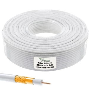 Anten Kablosu 100 METRE Rg6/u4 48TEL Gold 100MT Makarasız