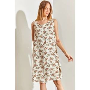 Çiçek Desenli Viskon Elbise