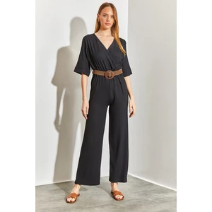 Kruvaze Yaka Kemerli Tulum