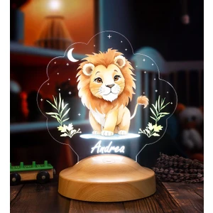 Sevgi Lambası Aslan Gece Lambası, Yavru Aslan Hediyesi, İsimli Çocuk Odası Bebek Odası Lambası, Sevimli Doğum Günü Hediyesi Kişiye Özel