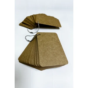 Not Kartları, Metal Zincirli Kraft Flash Bilgi Kartları 1 Adet 50 Yaprak Paketli