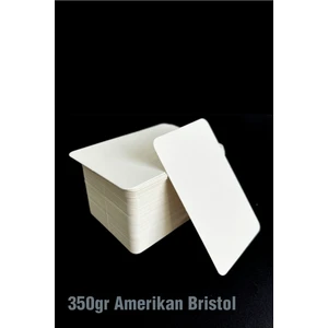 Oval Baskısız Saf Beyaz Kartvizit Ebat 5,2 x 8,4 cm ; 100 Adet