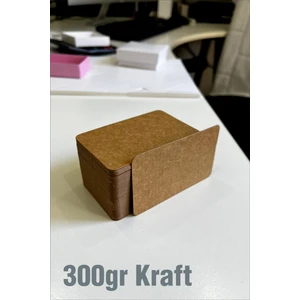 Oval Baskısız Kraft Kartvizit Ebat 5,2 x 8,4 cm ; 100 Adet