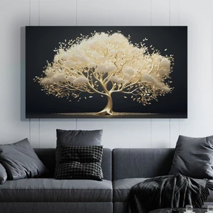 Trade Ays Wisteria Çiçeği Ağacı  Dekoratif Kanvas Duvar Tablo