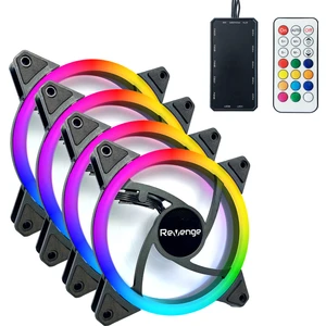 RV400 4in1 Kumandalı 12CM Rgb Fan Seti Fan Kontrolör Dahil 120MM 4lü Kasa Fanı