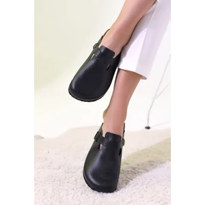 Akman Leather Torino Hakiki Deri Mantar Taban Ortopedik Unısex Terlik