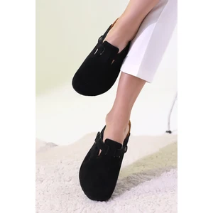 Akman Leather Torino Hakiki Deri Mantar Taban Ortopedik Unısex Terlik