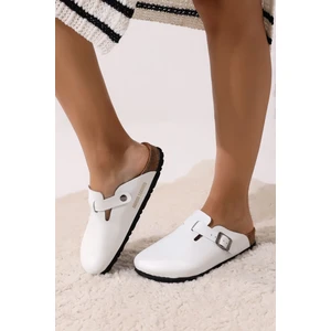 Akman Leather Torino Hakiki Deri Mantar Taban Ortopedik Unısex Terlik