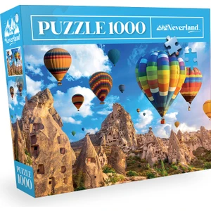 1000 Parça Kapadokya Manzaralı Puzzle – Orta Zorluk, Dayanıklı Karton, 48x68 cm, Yetişkinler İçin