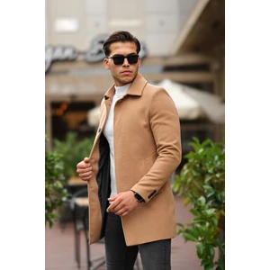 Mero Life Erkek Vizyon Dar Kesim Yün Karışımlı Kaşe Gömlek Yaka Palto Kaban