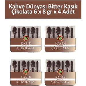 Kahve Dünyası Bitter Kaşık Çikolata 6 x 8 gr x 4 Adet