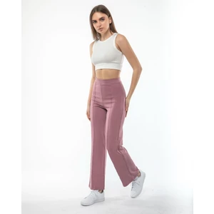 Kadın Oysho Kumaş Bol Paça Pantolon Açık Pembe