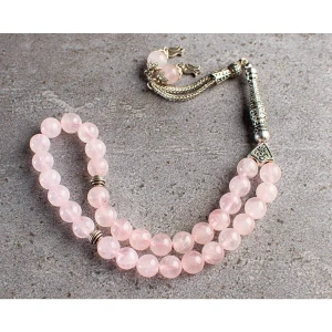 Pembe Kuvars Doğal Taş Tesbih