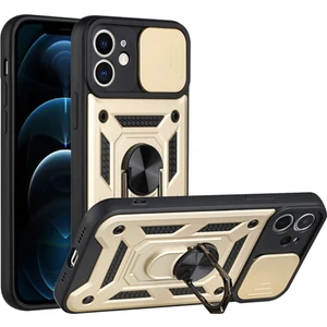 Apple iPhone 11 Kılıf Sürgülü Kamera Korumalı Yüzüklü Zırhlı Telefon Kılıfı