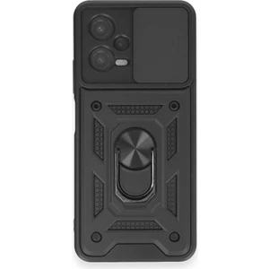 Xiaomi Poco X5 5g Kılıf Sürgülü Kamera Korumalı Yüzüklü Zırhlı Telefon Kılıfı