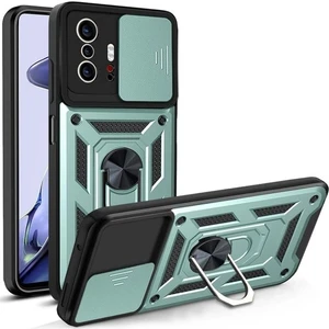 Xiaomi Mi 11T Kılıf Sürgülü Kamera Korumalı Yüzüklü Zırhlı Telefon Kılıfı