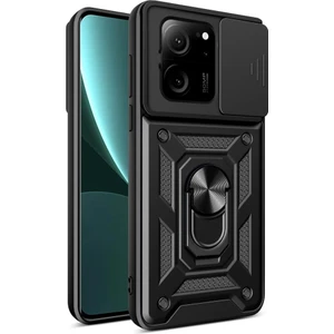 Xiaomi Mi 13T Pro Kılıf Sürgülü Kamera Korumalı Yüzüklü Zırhlı Telefon Kılıfı