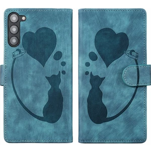 YKD Store Samsung Galaxy S23+ 5g Için Kalem Kalp Kedi Pu Kılıf (Yurt Dışından)