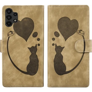 YKD Store Kalem Kalp Kedi Pu Kılıf Samsung Galaxy A13 4g / 5g / A04 (Yurt Dışından)