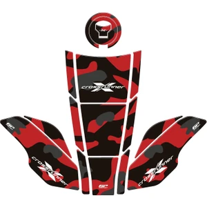 GP Kompozit Honda VFR800X Crossrunner 2015-2020 Uyumlu Tank Pad Seti Kırmızı