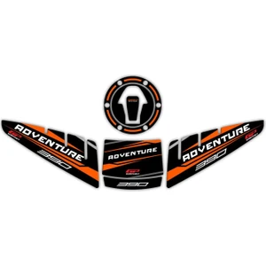 GP Kompozit KTM 390 Adventure 2020-2024 Uyumlu Tank Pad Seti Siyah-Turuncu