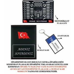 Kişiye Özel Isimli Motor Plakalık 1 Adet Plakalık Ruhsat Kabı Anahtarlık