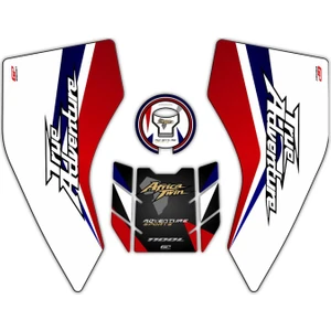 GP Kompozit Honda Africa Twin CRF1100L Adventure 2020-2023 Uyumlu Tank Pad Seti Beyaz