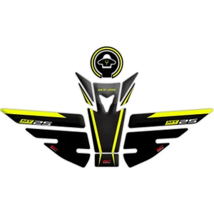 GP Kompozit Yamaha MT-25 2015-2019 Uyumlu Tank Pad Seti Siyah-Sarı