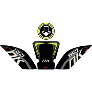 GP Kompozit CF Moto 150 NK 2016-2022 Uyumlu Tank Pad Seti Siyah-Sarı
