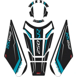 GP Kompozit CF Moto 250 SR 2020-2024 Uyumlu Tank Pad Seti Turkuaz