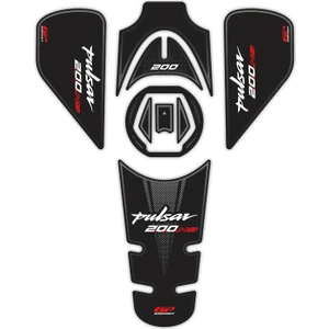 GP Kompozit Bajaj Pulsar NS 200 2011-2024 Uyumlu Tank Pad Seti Siyah-Kırmızı