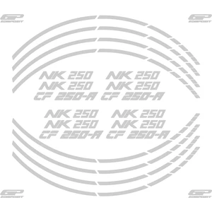 GP Kompozit CF Moto 250 NK 2018-2024 Uyumlu Jant Şeridi Reflektif Gri