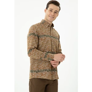 U.S. Polo Assn. Erkek Taş Gömlek Desenli 50272753-VR049