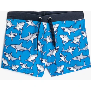 Mayo Köpekbalığı Baskılı Beli Bağlamalı