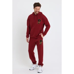 Polo State Erkek P Nakışlı Alt-Üst Takım   Bordo