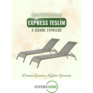 Divona Home Next Alüminyum Şezlong Ikili Set Express Teslimat