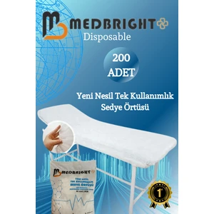 Med Bright 200 Adet Medbrıght 80x240 Lastikli Tek Kullanımlık Sedye Örtüsü