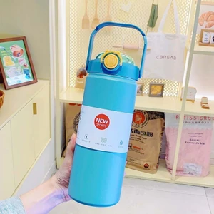 Termos Bardak 304 Paslanmaz Çelik Su Şişesi Büyük Kapasiteli Su Bardağı 1200ML Çift Içme Bardağı Taşınabilir Taşınabilir Termos Su Isıtıcısı (Yurt Dışından)
