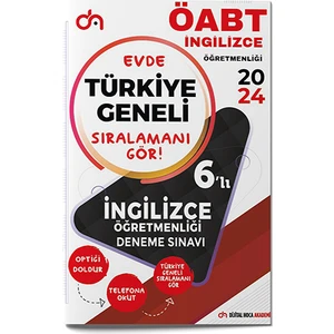 Dijital Hoca Akademi 2024 ÖABT İngilizce Türkiye Geneli Pdf Çözümlü Kurumsal 6`lı Deneme