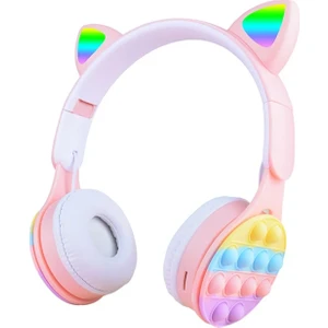 Case 4u Snl-30 Pro Kedi Kulağı Rgb LED Işıklı Kulaklık Pembe