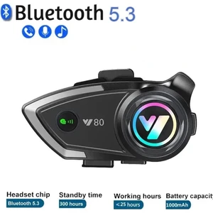 Y80 Motosiklet Kask Kulaklık Intercom Işıklı Motorsiklet Interkom