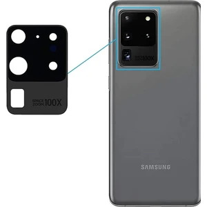 Samsung Galaxy S20 Ultra Arka Kamera Camı Lensi Yapışkanlı