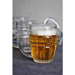 6 Parça Cam Kulplu Bira Kokteyl Bardağı- 390 ml