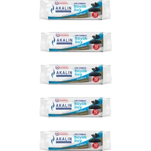 Akalın Standart Büyük Siyah Çöp Poşeti 5 Rulo 65 x 80 cm